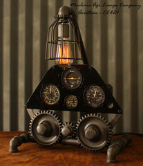 Steampunk Lamp, Vintage Airplane Dash Avionics Instrument panel #CC24 - SOLD