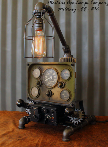 Steampunk Machine Age Aviation Lamp Willys Jeep Military Air Plane #CC26 ON HOLD