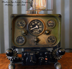 Steampunk Machine Age Aviation Lamp Willys Jeep Military Air Plane #CC26 ON HOLD