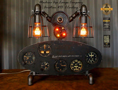 Steampunk Industrial / Aviation / Aircraft Instrument Panel / Airplane / Lamp #cc55 sold