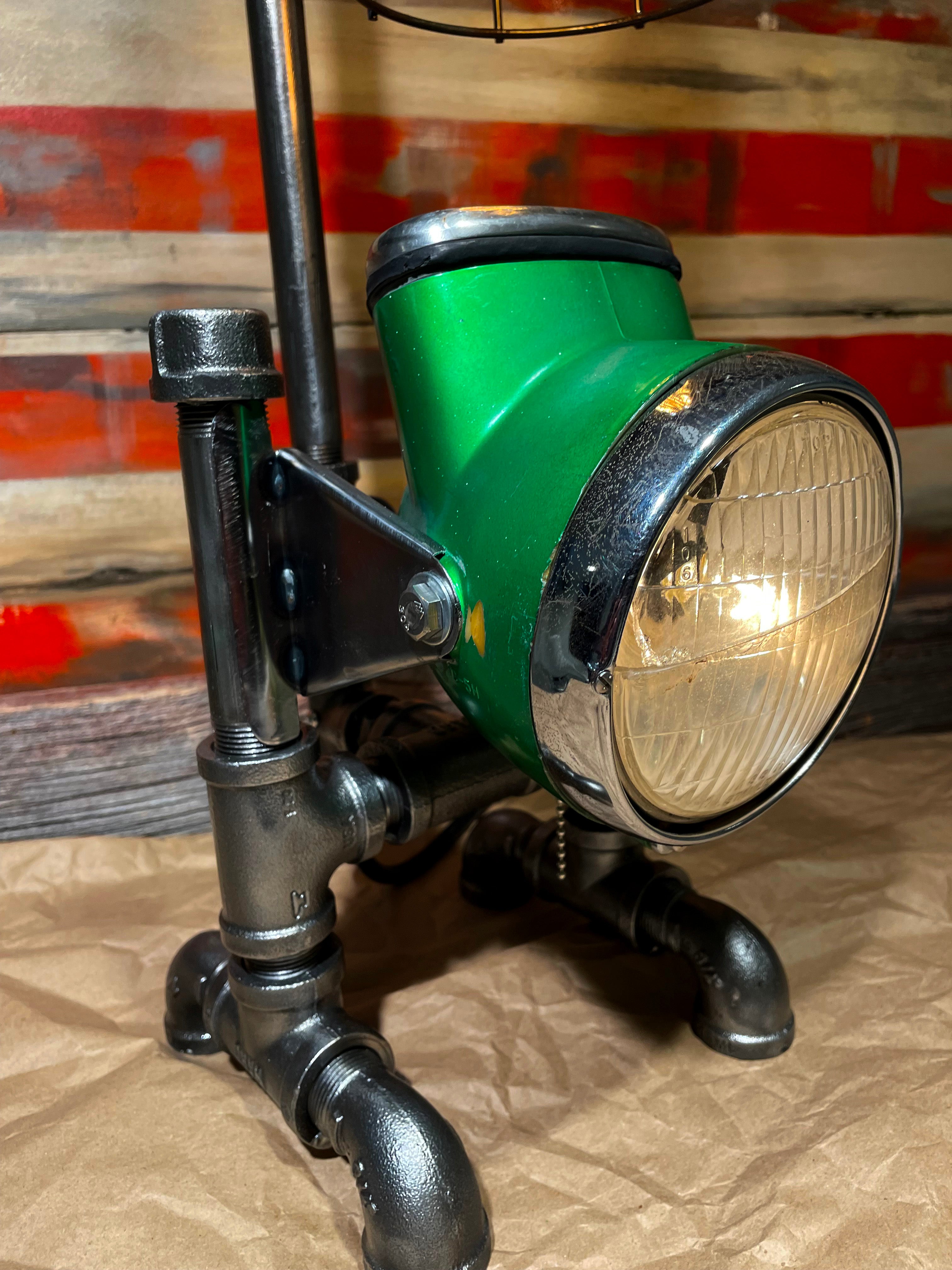 Honda Trail 70 Vintage Headlight Bucket Lamp / Candy Emerald Green / Lamp #DC176