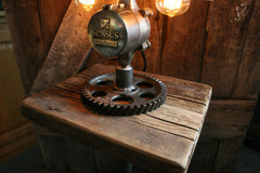 Steampunk Industrial Barn Wood Lamp Table Stand Floor 4