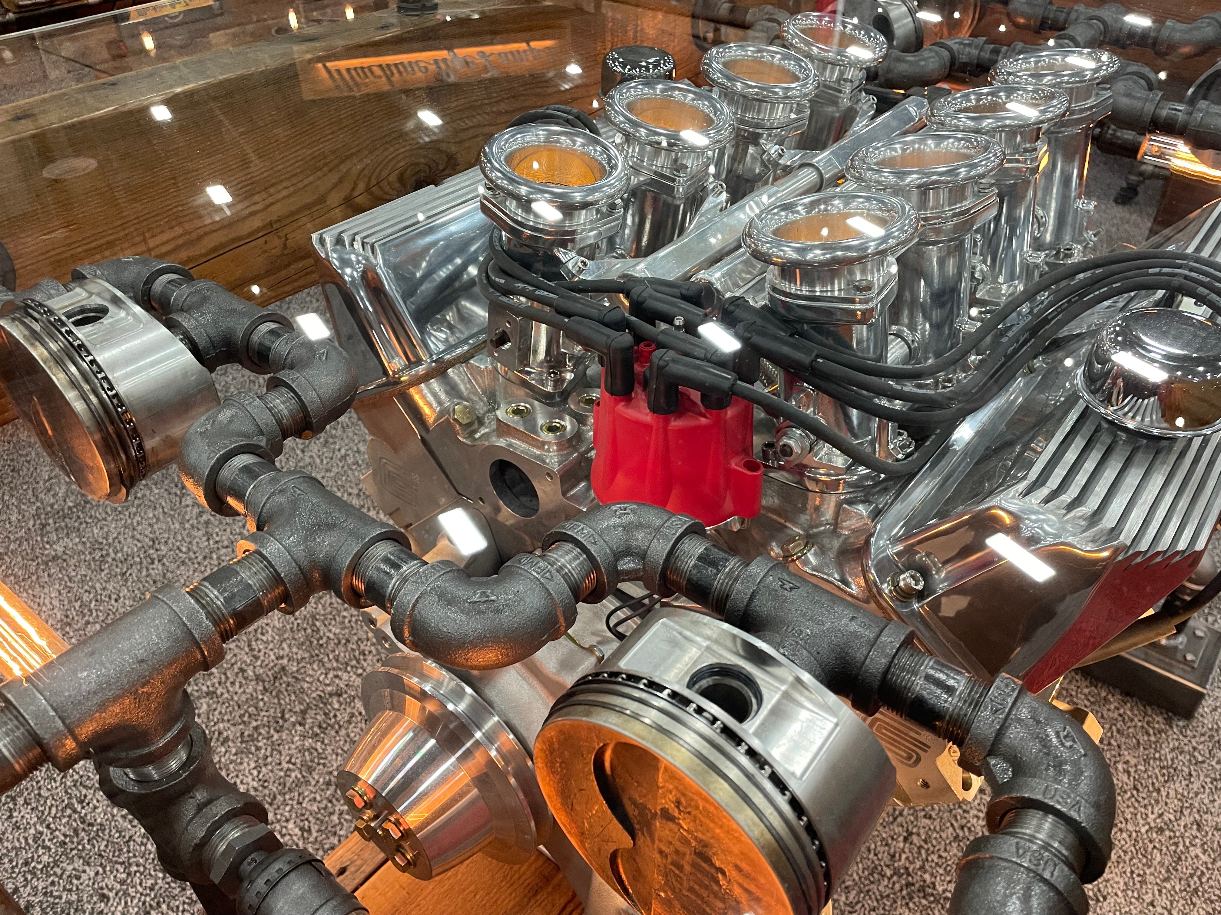 Industrial Pub Height Carroll Shelby 427 FE Engine Table #3400