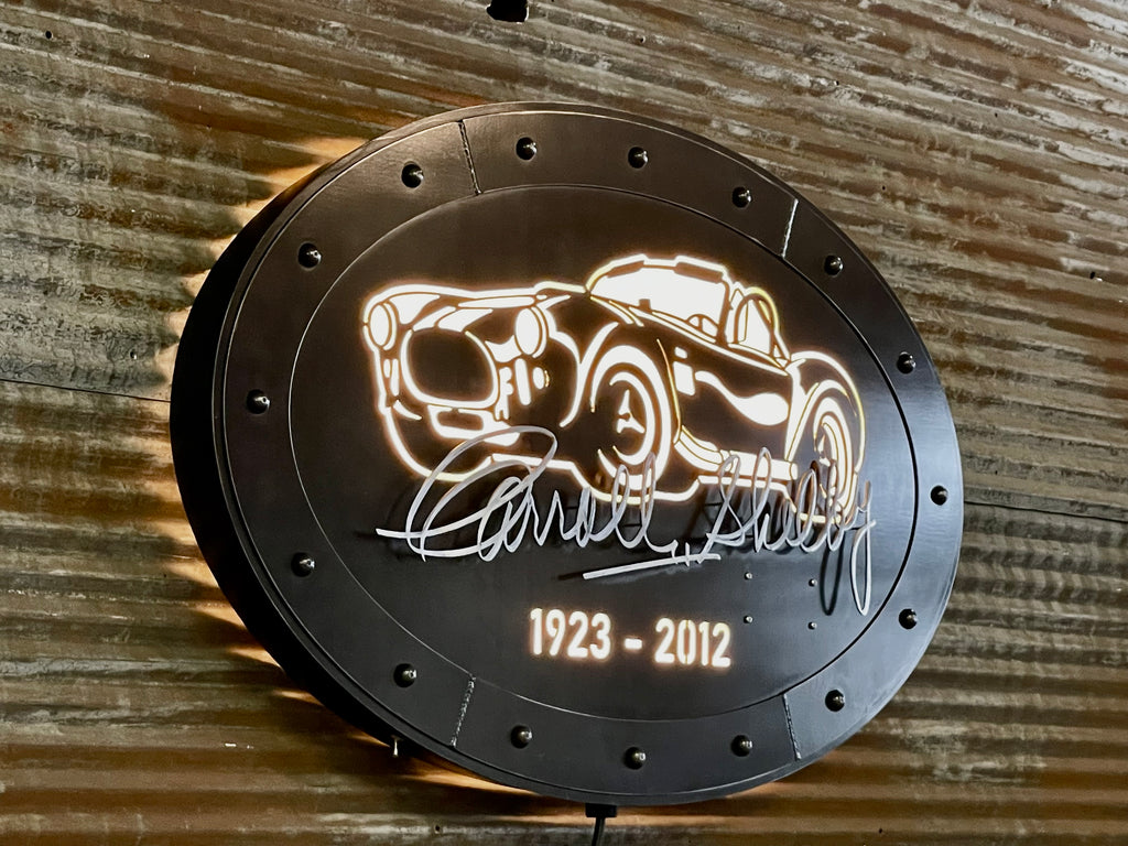 Steampunk Industrial / Carroll Shelby / Wall Sconce Art /  Automotive / #3713