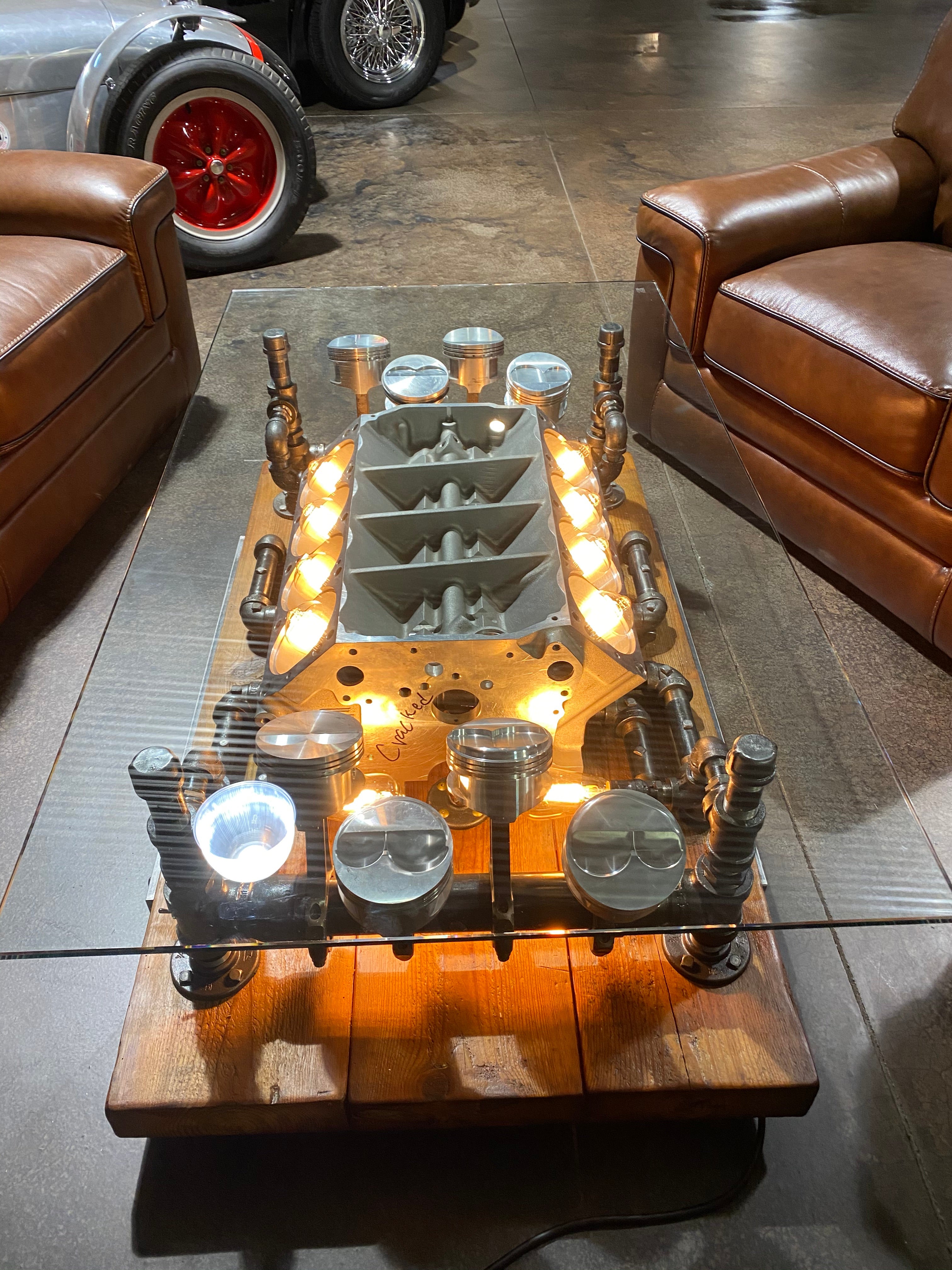Steampunk Industrial / Carroll Shelby 427 Engine Block / Automotive / coffee Table #2800