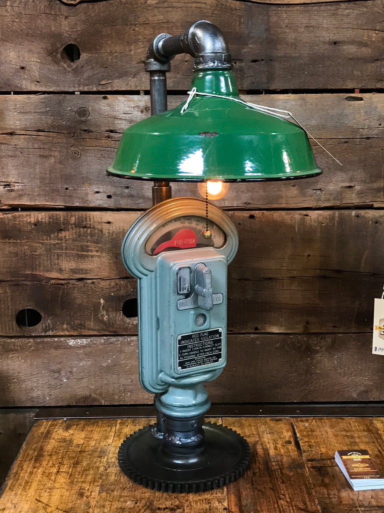 Steampunk Industrial Gear Parking Meter Desk Lamp, Duncan Miller  #1648 sold