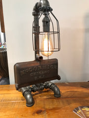 Steam punk Industrial  / Mccormick farm tractor Lamp sold