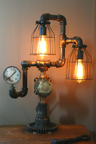 Machine Age Steam Gauge Lamp #41 SOLD