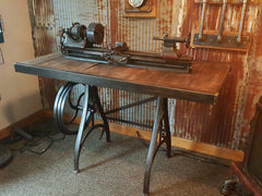 Rare Antique Barnes Lathe,  Pub Table Stand, Reclaimed Wood Top - #640 Sold