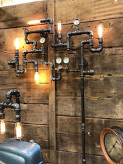 Steampunk Industrial Pipe Wall Art Light Sconce