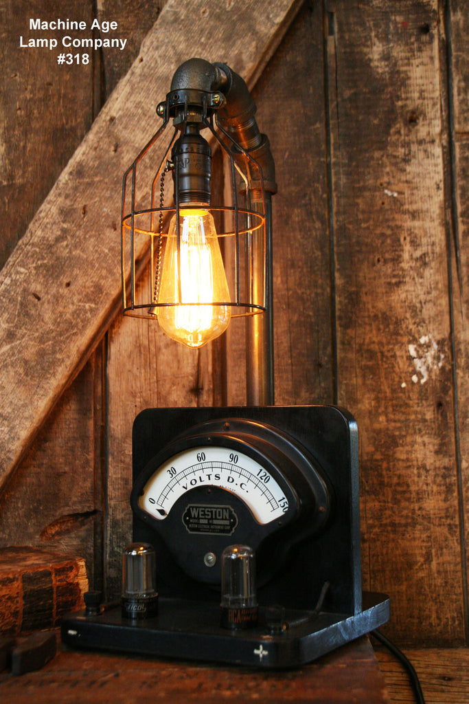 Steampunk Lamp,  Power Meter and Tubes  #318 - SOLD